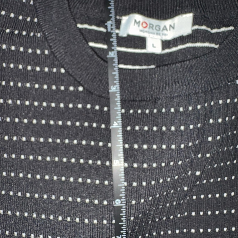 Morgan de Toi Black Dress with Red and Blue Details Large - Picture 10 of 13